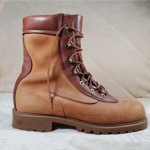 Mens Steel Toe Leather Work Boots. Leather Lined. Oil Resistant. Size 11